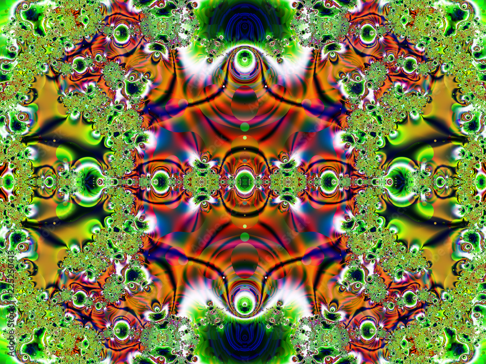 Poster abstract digital artwork. the play of light and color in drops of liquid or folds of satin and silk 