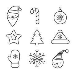 Christmas flat icons for holidays design.