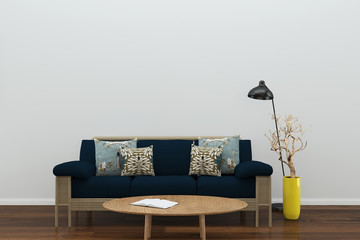 wall room pastel sofa interior living room 3D render Mockup Background Template Design