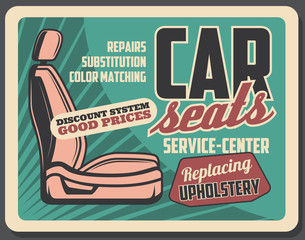Car seats upholstery replacement service