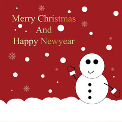 Christmas and New year Card-Red