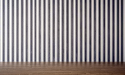 The white empty living room interior design idea and wood wall background / 3d rendering