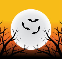halloween background with full moon