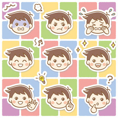 子供　男の子　表情　セット