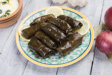 Stuffed grape leaves
