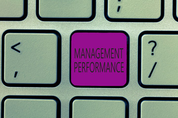 Handwriting text writing Management Performance. Concept meaning feedback on Managerial Skills and Competencies.