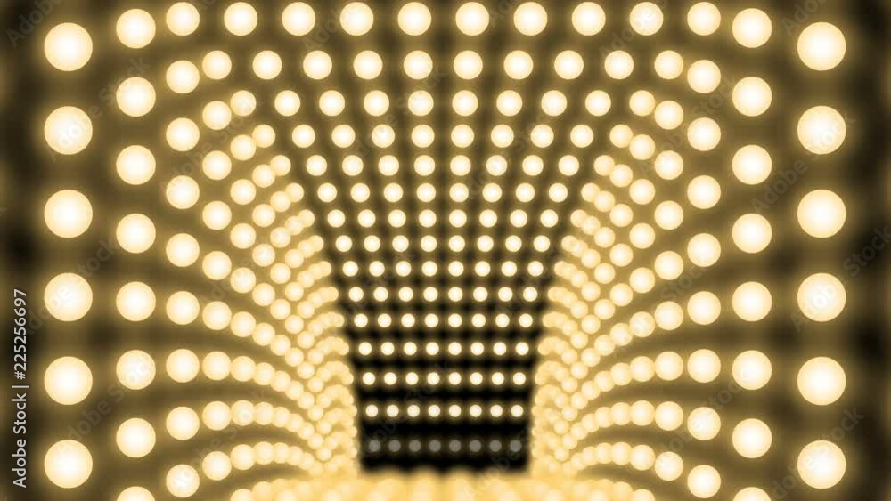 Aufkleber tunnel incandescent light bulb box frame square shape moving pattern, retro 3d virtual style illustr