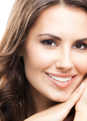 Obraz premium Portrait of beautiful woman, on white