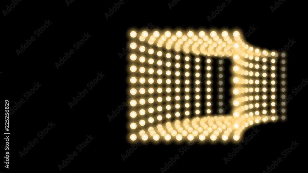 Aufkleber tunnel incandescent light bulb box frame square shape moving pattern, retro 3d virtual style illustr