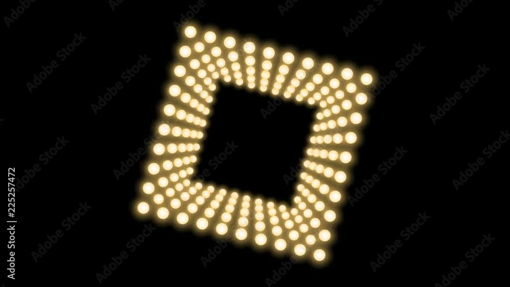 Aufkleber tunnel incandescent light bulb box frame square shape swirl rotate moving pattern, retro 3d virtual 