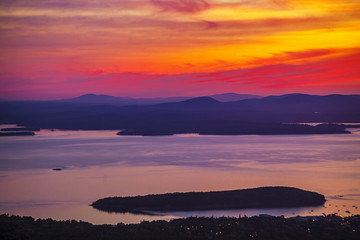 Sunrise over Cadillac Mountain in Acadia National Park