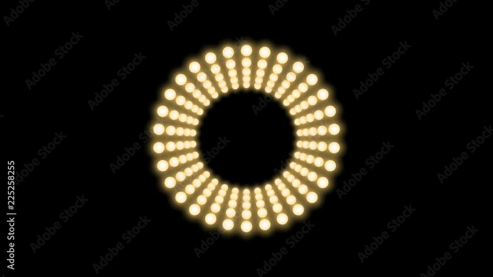Aufkleber tunnel incandescent light bulb box frame circle shape moving pattern, retro 3d virtual style illustr