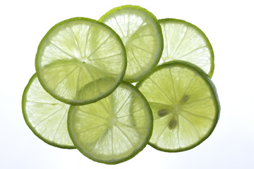 Green lemon slices thin pattern light 
