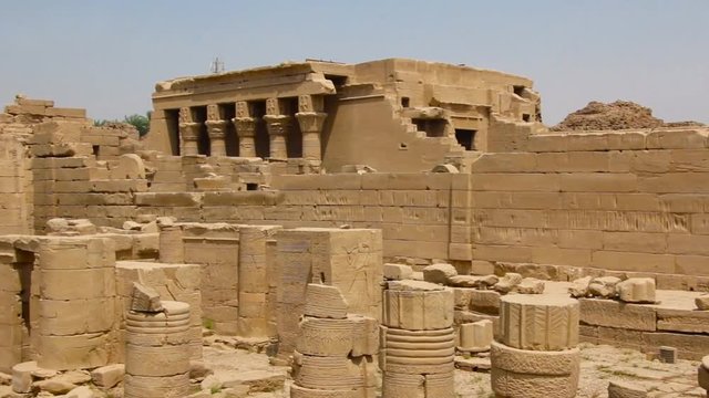 The beautiful ancient temple of Dendera or Hathor Temple. Egypt, Dendera, Ancient Egyptian temple near the city of Ken.