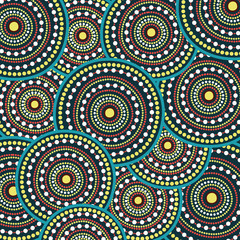 Aboriginal art vector seamless background.