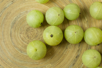 The Indian Gooseberry or Phyllanthus emblica image close up for background.