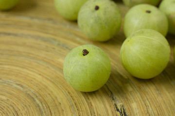 The Indian Gooseberry or Phyllanthus emblica image close up for background.