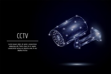 CCTV security camera vector geometric polygonal background