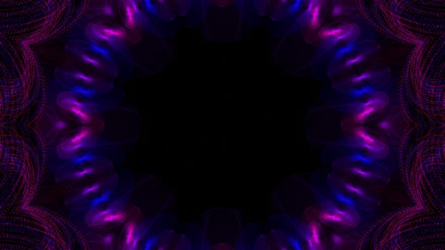 Seamless sparkling circular border pattern on black background