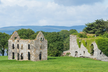 A view of Annaghkeen Castle, situated next to Lough Corrib in County Galway in Ireland.