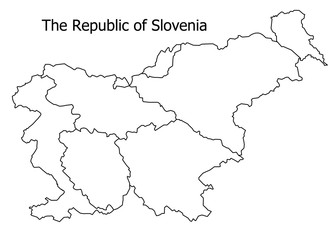 The Republic of Slovenia border on a white background circuit