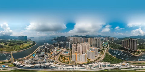 Kissenbezug 360 Aerial view panorama cityscape of Hong Kong, China  © YiuCheung