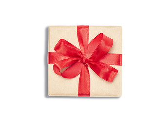 Present or gift box in craft paper