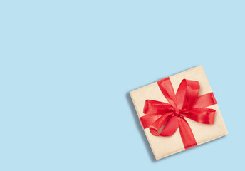 Present or gift box in craft paper