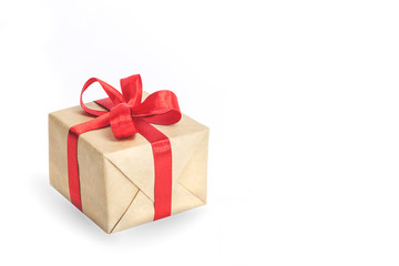 Present or gift box in craft paper