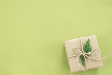 isolated present or gift box in craft paper
