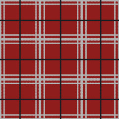 Seamless pattern with Scottish cage on red background