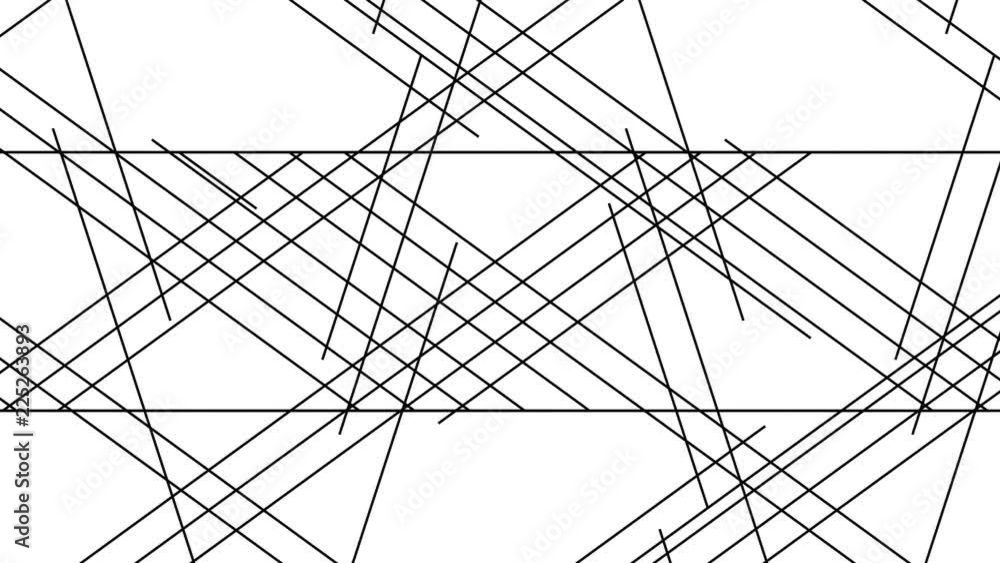 Poster abstract line star lighting moving black color on white background seamless looping animation 4k wit