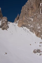 Cercles muraux Gasherbrum touring ski tracks in snow