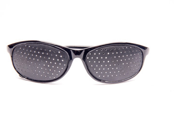 Close-up Glasses to protect eye on white background