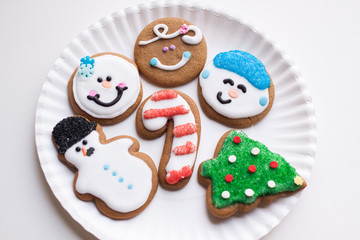 Obraz na płótnie Canvas Plate of Christmas cookies