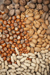 Variety nuts close-up