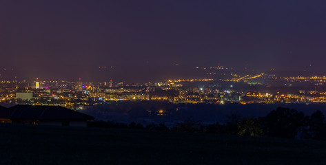 City Ceske Budejovice at night, long exposure