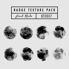 Grunge Circle Badge Texture Vector Set (Hand Made)