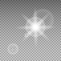 Sunlight special lens flare light effect. Illustration isolated on transparent background. Graphic concept for your design