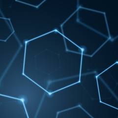 Abstract hexagon background, molecular sci fi scientific design. Graphic concept for your design