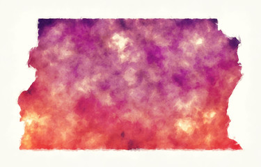 Distrito Federal do Brasil federative unit watercolor map