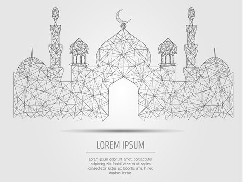 Islamic mosque vector geometric polygonal art background
