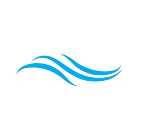 Vector Logo with yellow sun and blue sea waves.