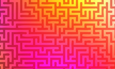 Abstract vector background with gradient colorful maze