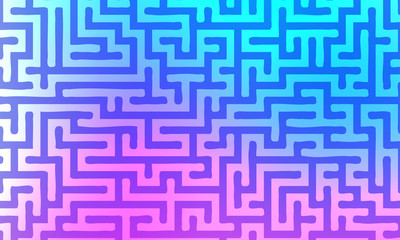 Abstract vector background with gradient colorful maze