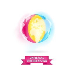 Universal Children's Day Ball world vector illustration