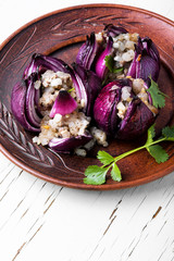 Stuffed onions in Georgian