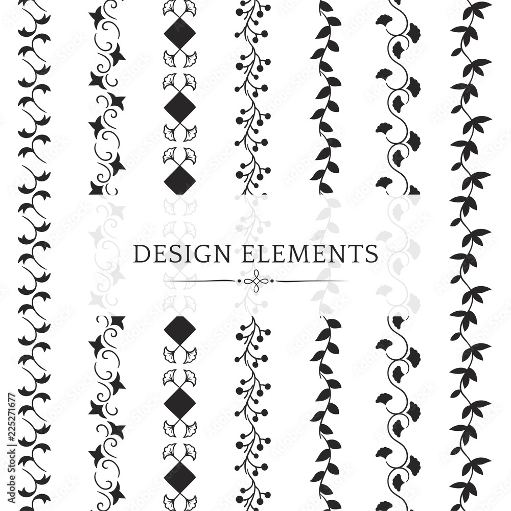 Poster collection of divider design element vectors