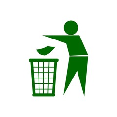 People with trash sign, Do not litter icon