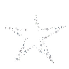 Silver star vector banner. Simple form. Template , card, vip, exclusive, certificate, gift luxury privilege voucher store present shopping